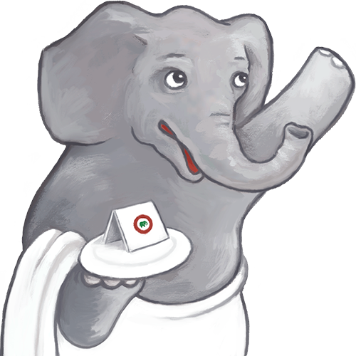 Elephants Delicatessen mascot illustration