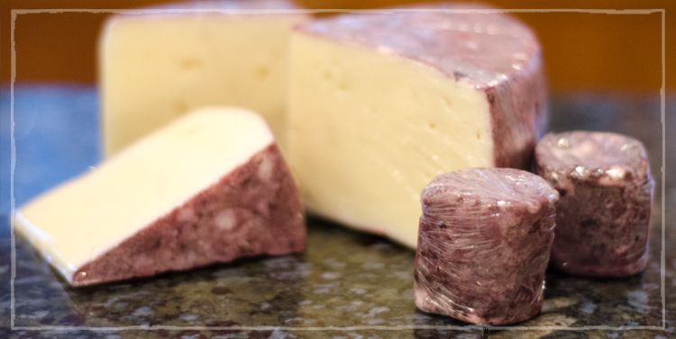 cut blocks and mini blocks of ubriaco cheese