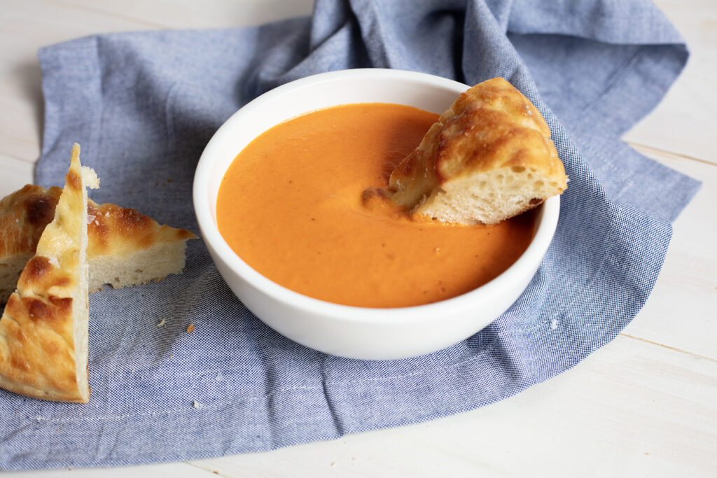 a photo of tomato orange soup from Elephants Delicatessen