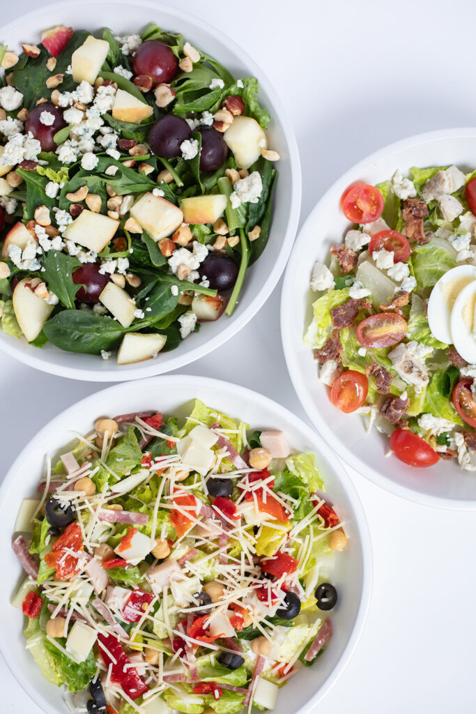 willamette valley, cobb, and chop chop salad